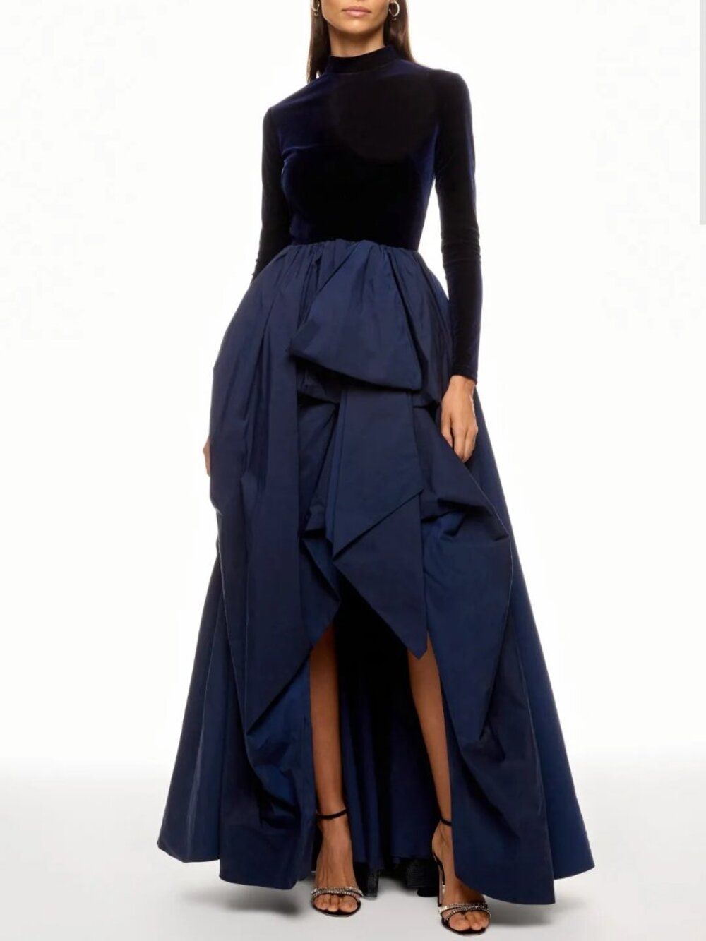 Marchesa Notte Velvet High Neckline Gown Size 8 MSRP $995
